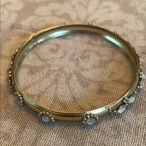 Gold bracelet with clear Gems